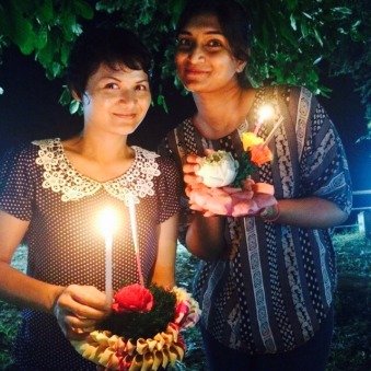 Made two wishes two days in a row! The lovely Jum from GVI looking beautiful in the candle light. She hadn't celebrated this festival in 5 years and was incredibly excited, despite that demure looking smile! 